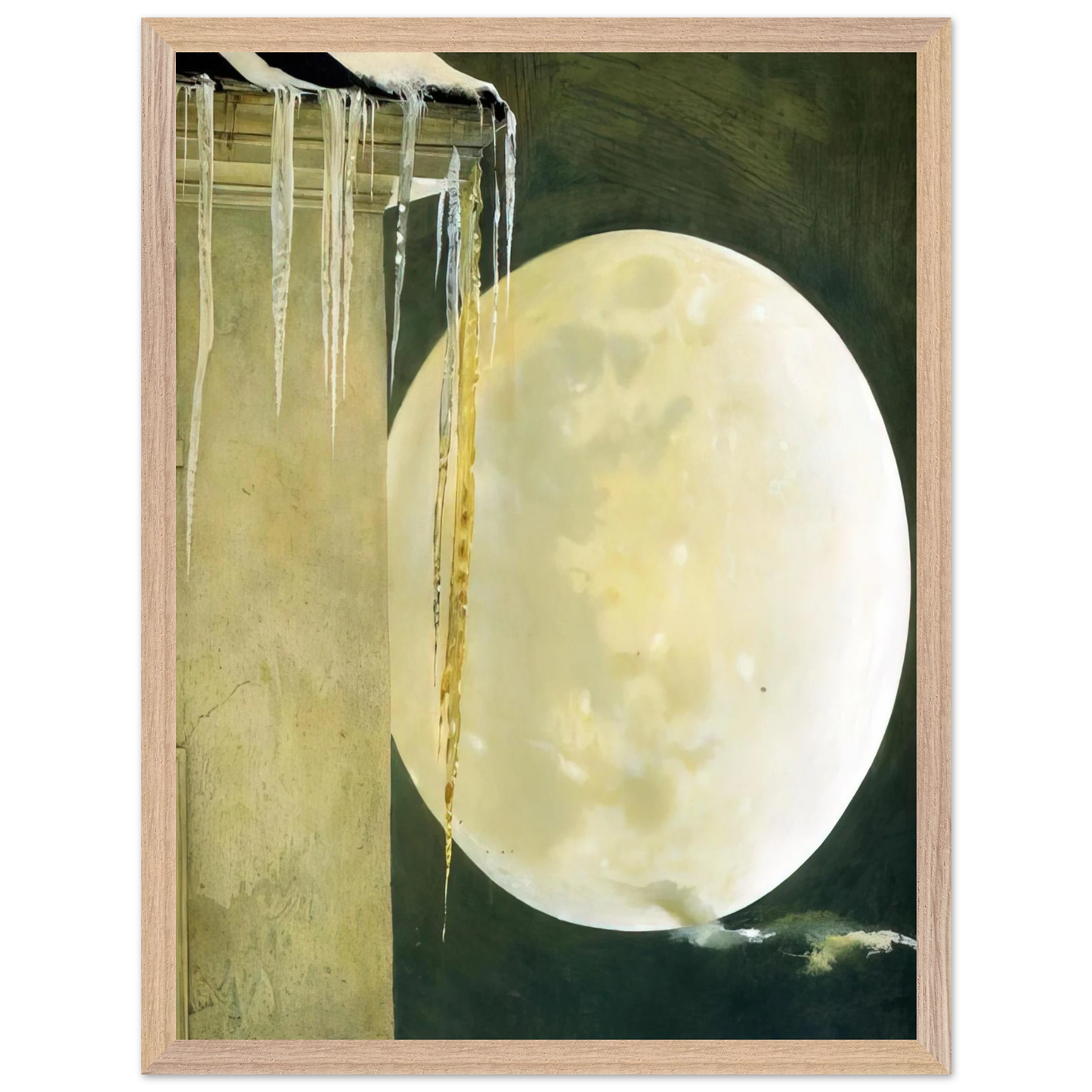 Andrew Wyeth - MOON MADNESS Wall Art - 30x40 cm / 12x16 inches - Premium Wooden Framed Poster With Fine Art Paper-canvas - White frame