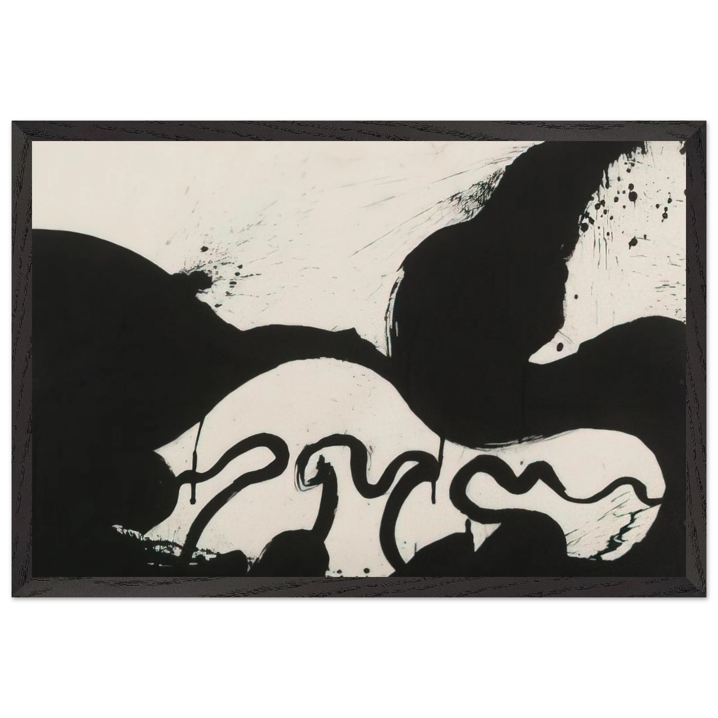 Helen Frankenthaler - Untitled - 1973 Wall art - 13x18 cm / 5x7 inches - Premium Wooden Framed Poster With Fine Art Paper-canvas - Black frame