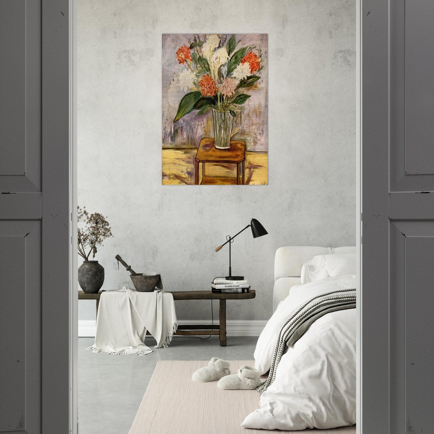 FLOWERS - Maurice Utrillo Brushed Aluminum Print - 70x100 cm / 28x40 inches | Maurice Utrillo Aluminum Print | Maurice Utrillo Prints