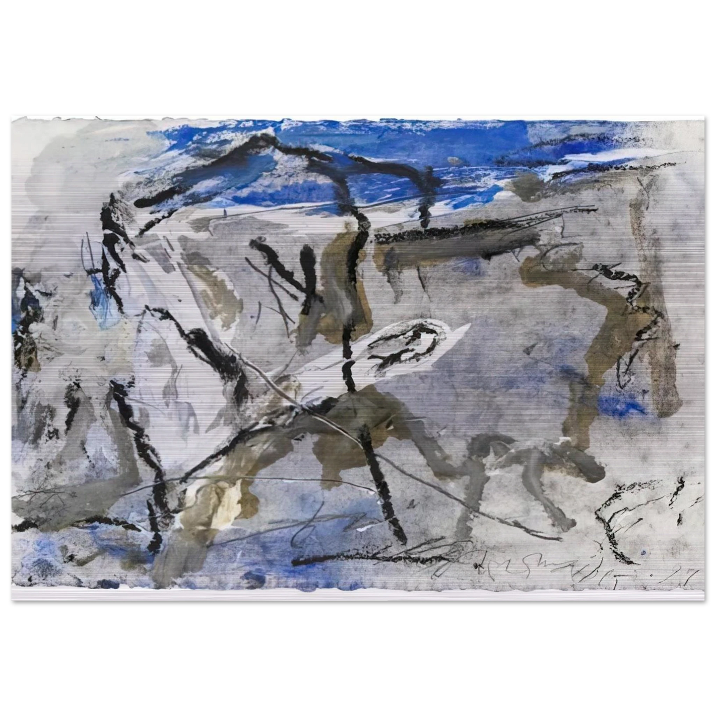 GE-11 - 1997 - Emil Schumacher Brushed Aluminum Print - 70x100 cm / 28x40 inches | Emil Schumacher Aluminum Print | Emil Schumacher Prints