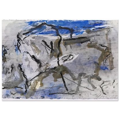 GE-11 - 1997 - Emil Schumacher Brushed Aluminum Print - 70x100 cm / 28x40 inches | Emil Schumacher Aluminum Print | Emil Schumacher Prints