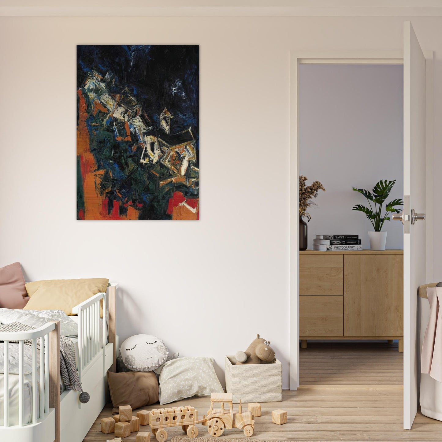 Clocher du Village - 1958 - S. H. Raza Brushed Aluminum Print - 70x100 cm / 28x40 inches | S. H. Raza Aluminum Print | S. H. Raza Prints