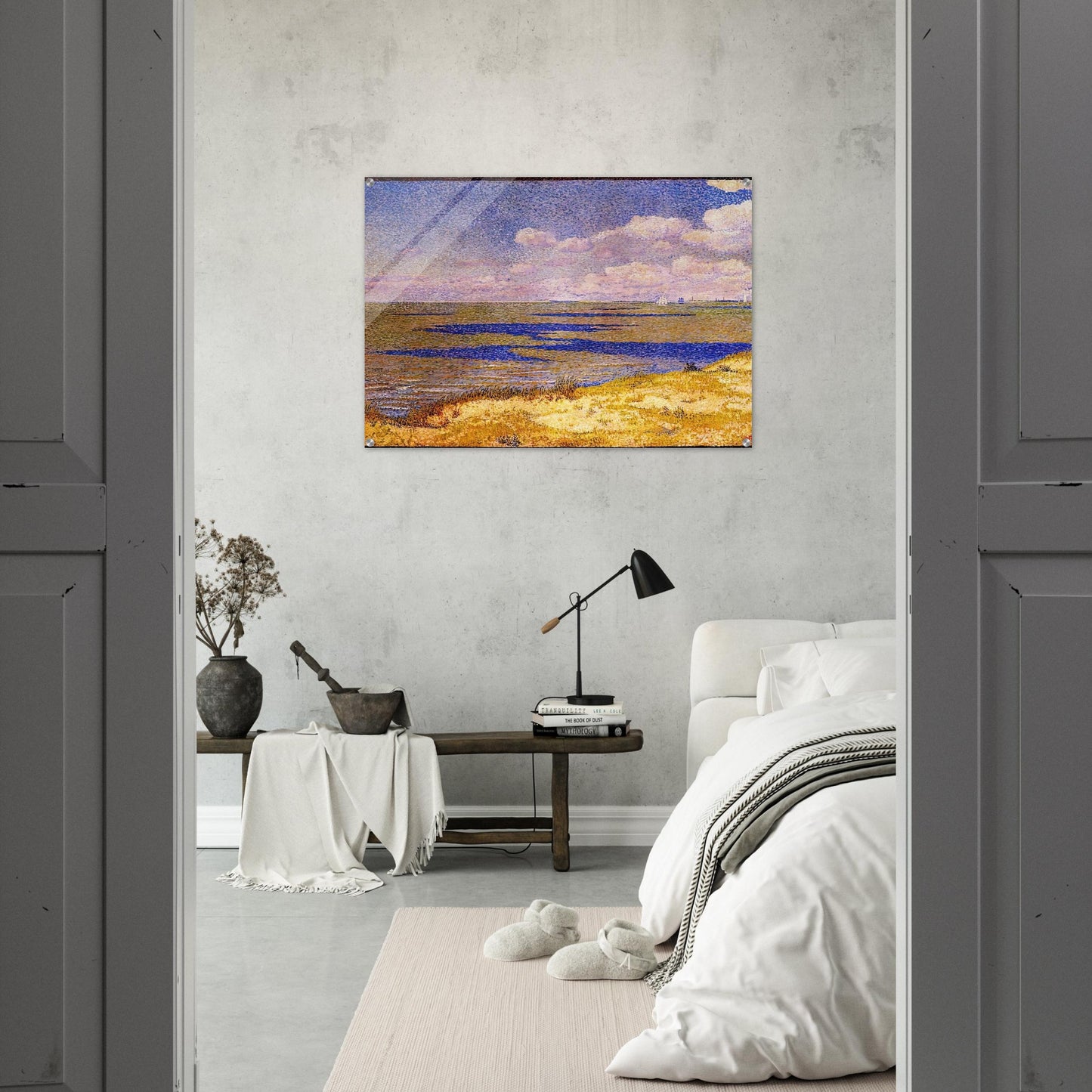 VIEW OF THE RIVER SCHELDT 1893 - Theo van Rysselberghe Acrylic Print - 70x100 cm / 28x40″ inches