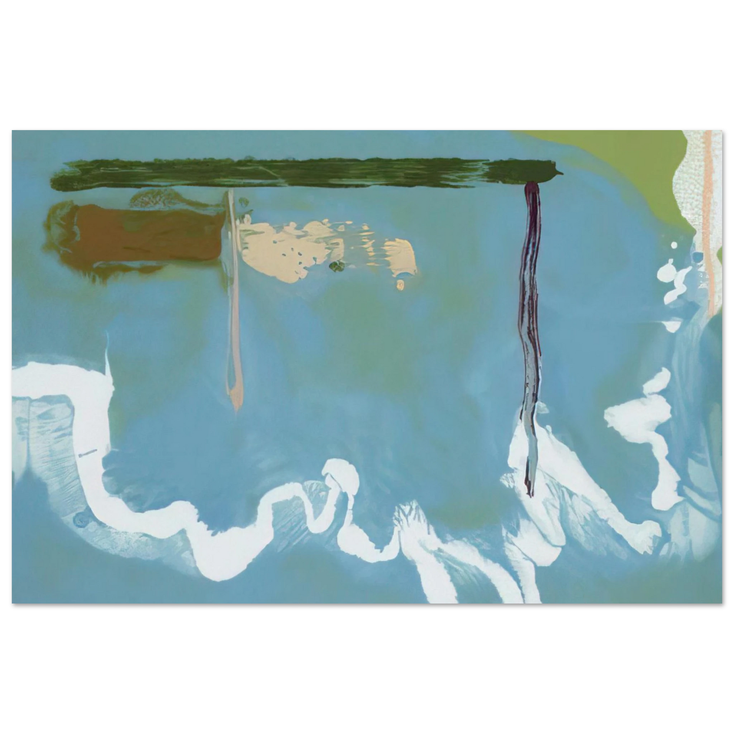Helen Frankenthaler - Skywriting - 1997 Wall art - 30x40 cm / 12x16 inches - Premium Wooden Framed Poster With Fine Art Paper-canvas - White frame