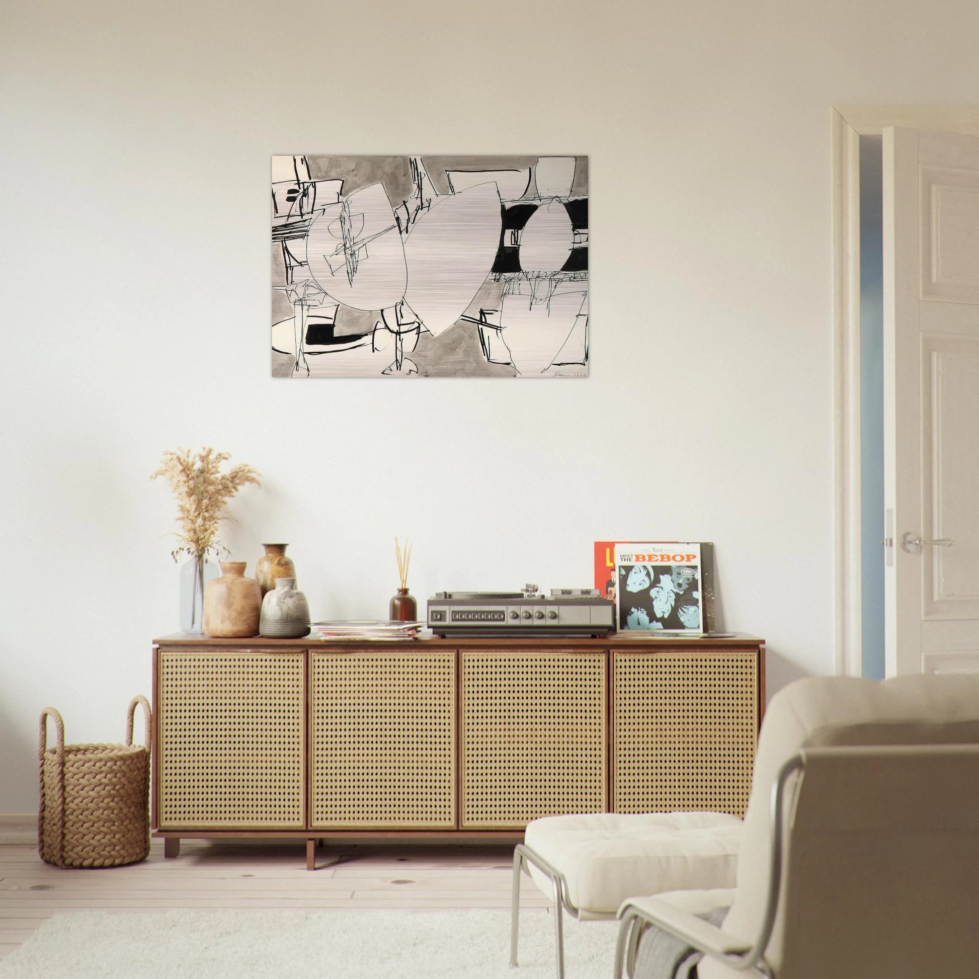 Inner Space - 1952 - Gene Davis Brushed Aluminum Print - 70x100 cm / 28x40 inches | Gene Davis Aluminum Print | Gene Davis Prints