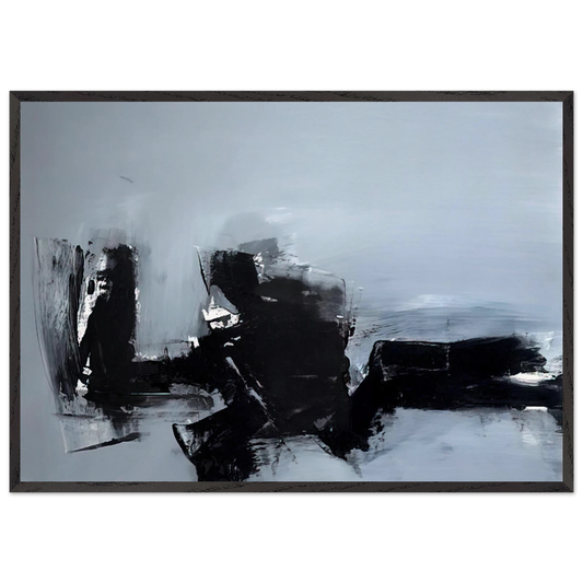 UNTITLED 1961 2 - Luis Feito 70x100 cm / 28x40 inches Framed Art Print – Black Wooden Frame