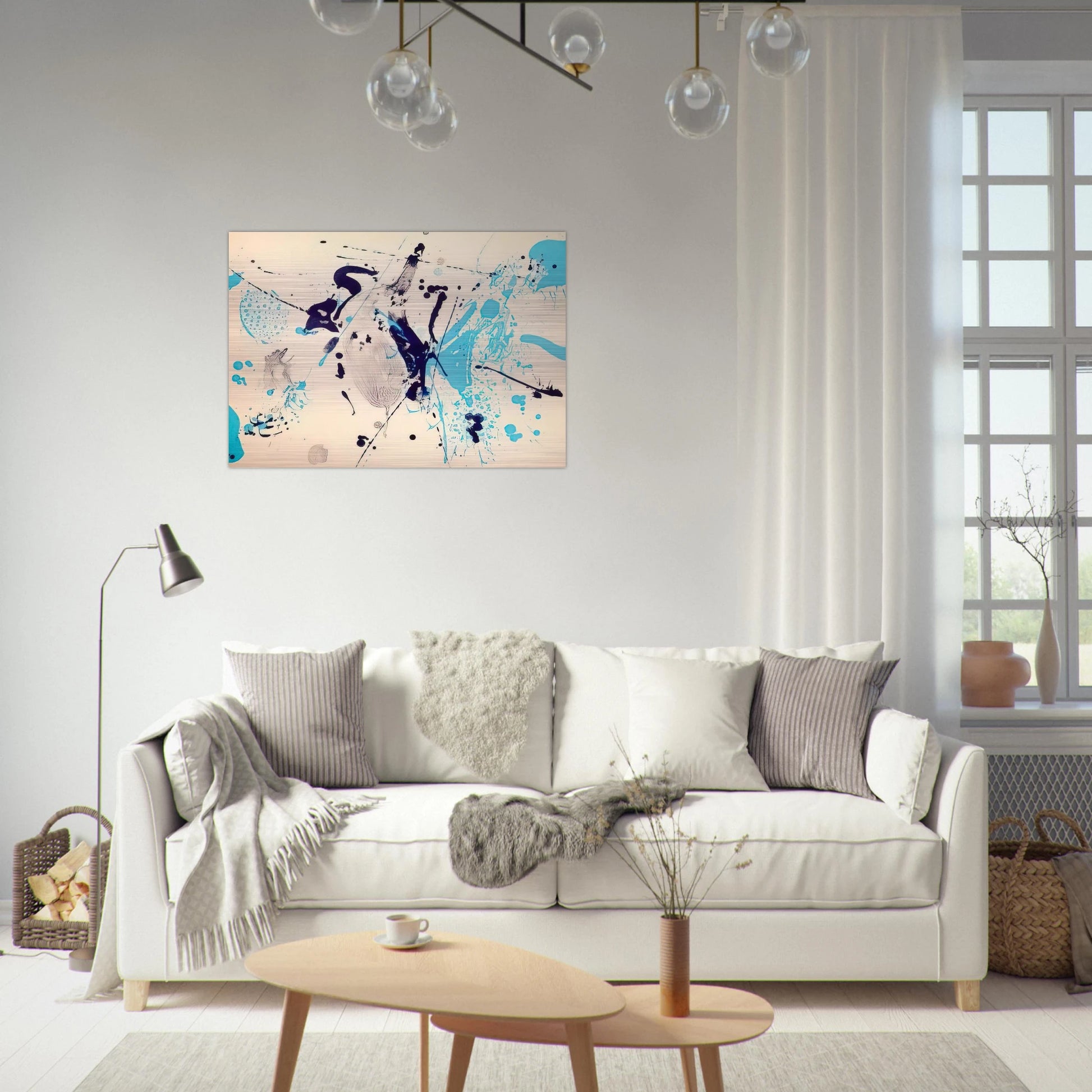 Blue Violet - Sam Francis Brushed Aluminum Print - 70x100 cm / 28x40 inches | Sam Francis Aluminum Print | Sam Francis Prints