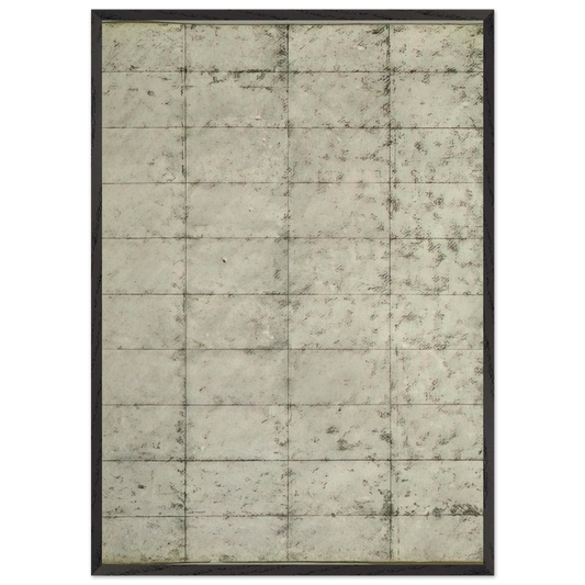 Untitled Black and Cream Grid - 1964 - Brice Marden 70x100 cm / 28x40 inches Framed Art Print – Black Wooden Frame