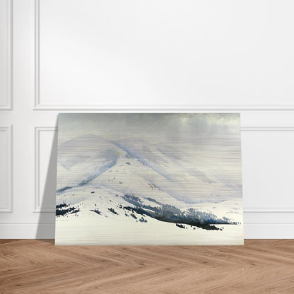 Snowy Mountain - Eyvind Earle Brushed Aluminum Print - 70x100 cm / 28x40 inches | Eyvind Earle Aluminum Print | Eyvind Earle Prints