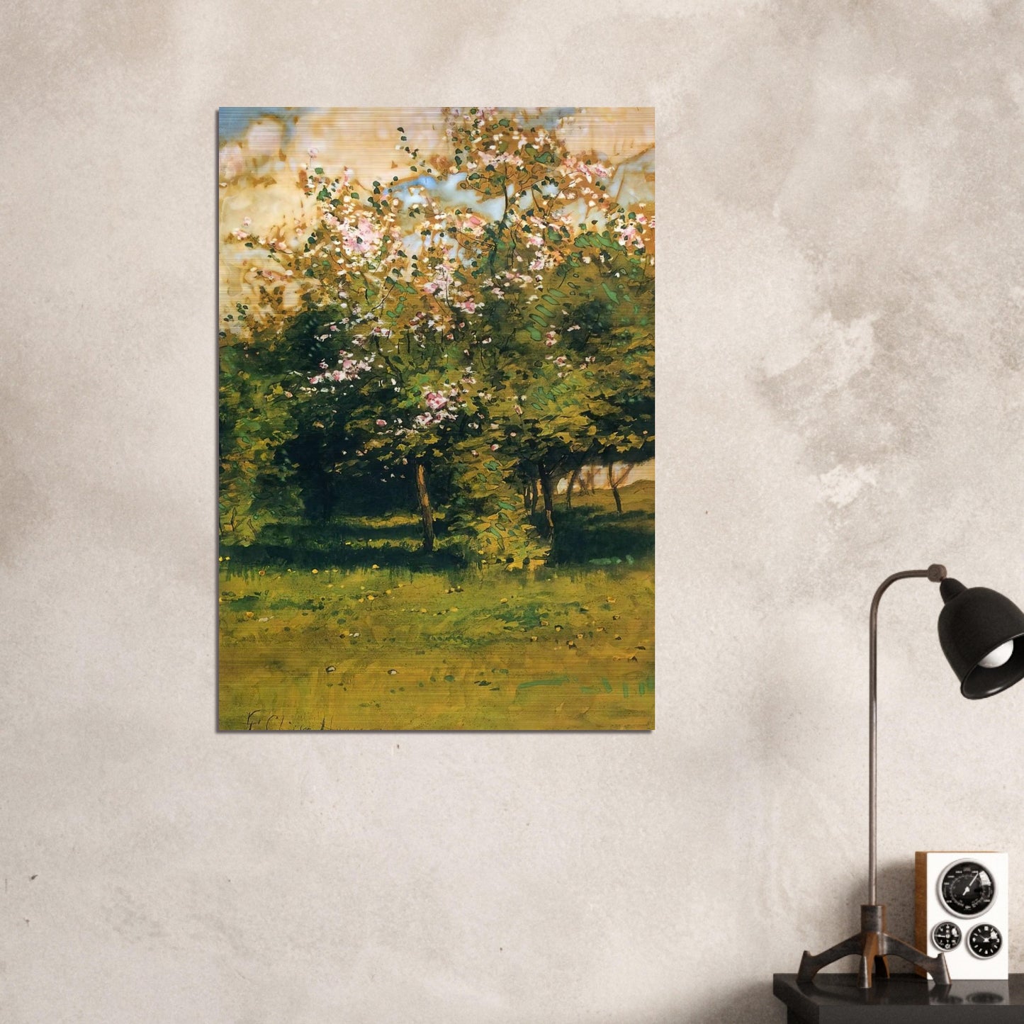 Blossoming Trees - Childe Hassam Brushed Aluminum Print - 70x100 cm / 28x40 inches | Childe Hassam Aluminum Print | Childe Hassam Prints