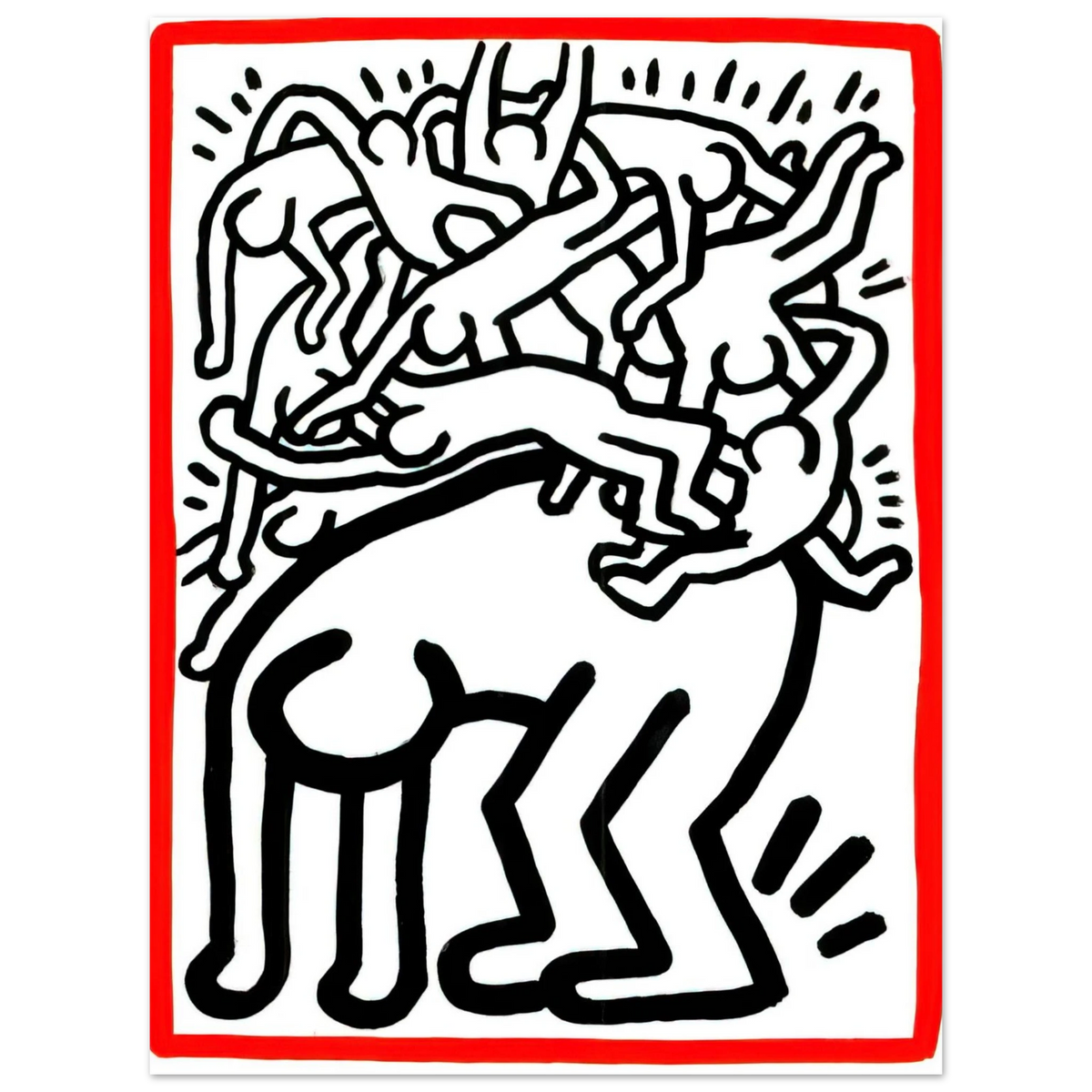 Keith Haring - FIGHT AIDS WORLDWIDE 1990  75x100 cm / 30x40inches Fine Art Poster