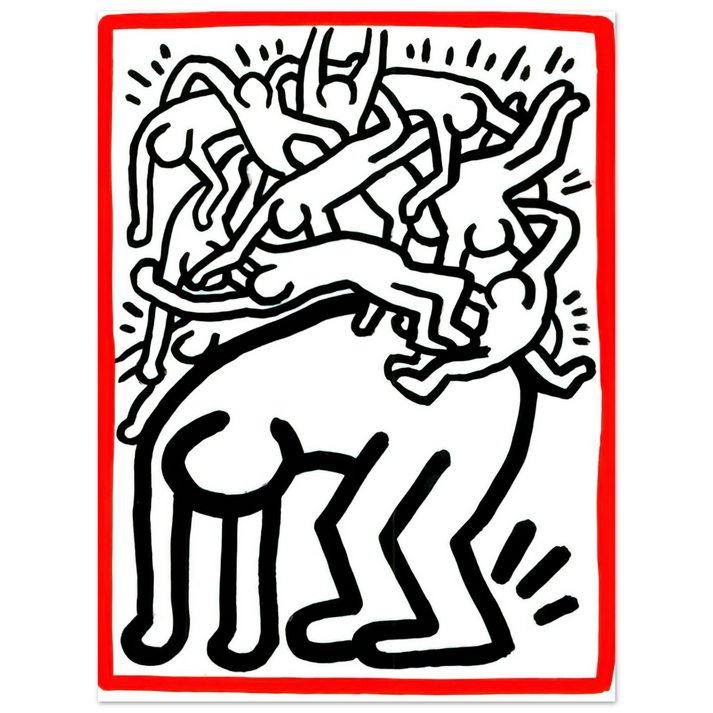 Keith Haring - FIGHT AIDS WORLDWIDE 1990  75x100 cm / 30x40inches Fine Art Poster