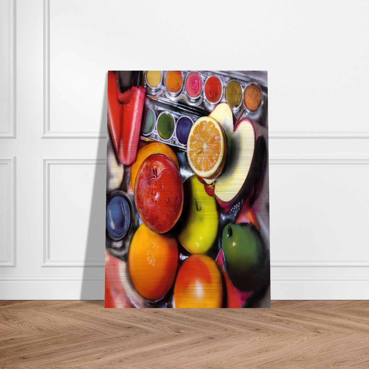 ENERGY APPLES 1980 - Audrey Flack Brushed Aluminum Print - 70x100 cm / 28x40 inches | Audrey Flack Aluminum Print | Audrey Flack Prints