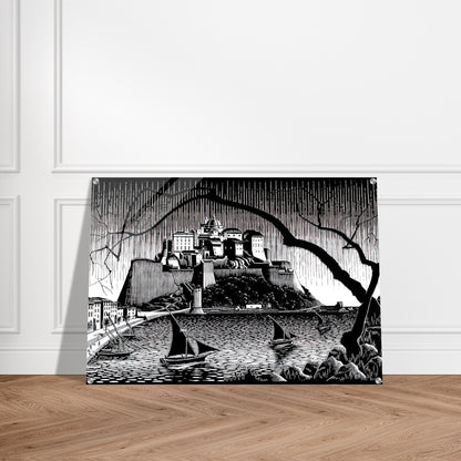 CITADEL OF CALVI CORSICA - MC Escher Acrylic Print - 70x100 cm / 28x40″ inches | MC Escher Wall Art | MC Escher Prints