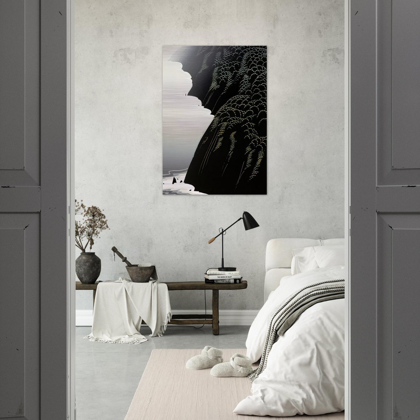 California Coast - Eyvind Earle Brushed Aluminum Print - 70x100 cm / 28x40 inches | Eyvind Earle Aluminum Print | Eyvind Earle Prints