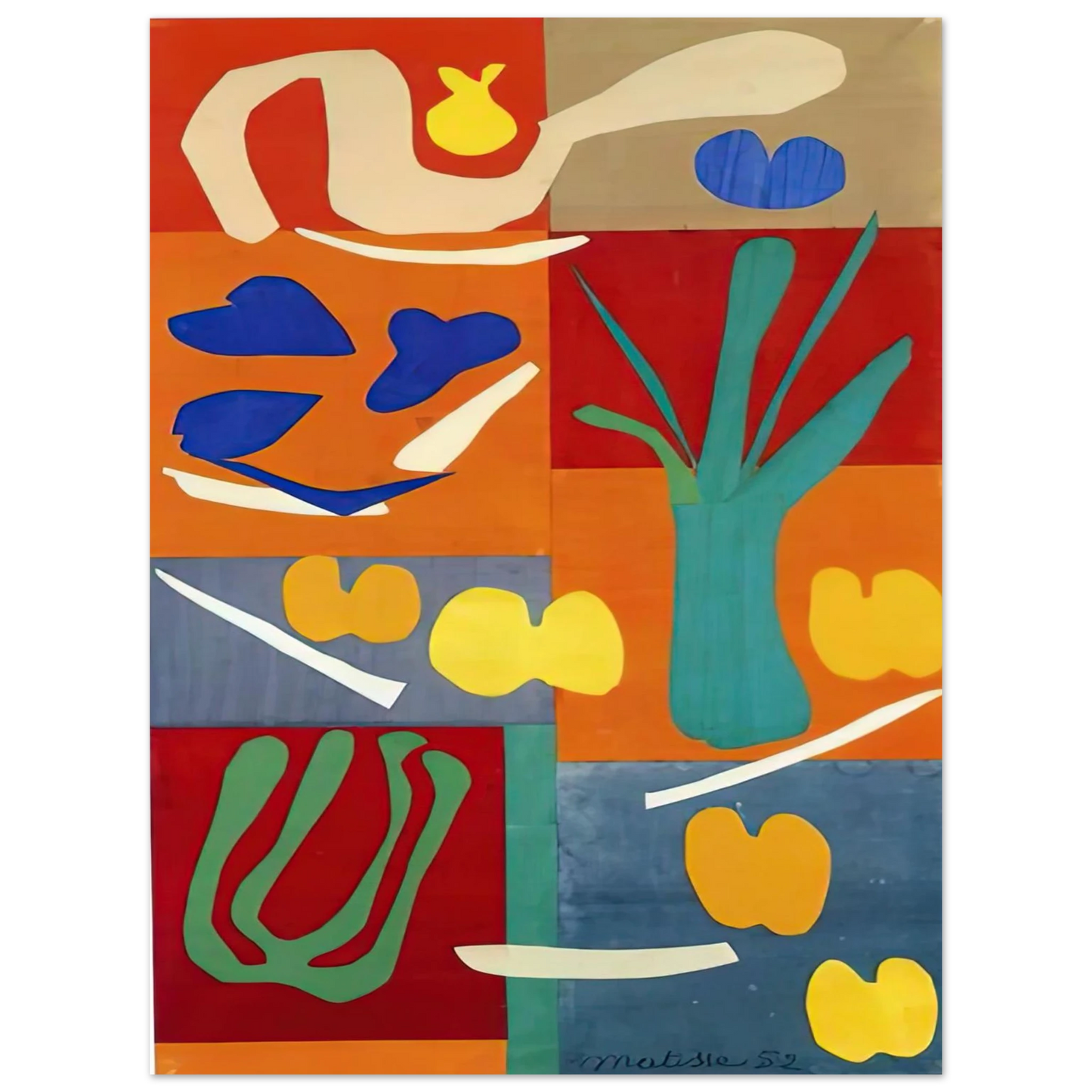 Henri Matisse - VEGETABLES 1952  75x100 cm / 30x40inches Fine Art Poster