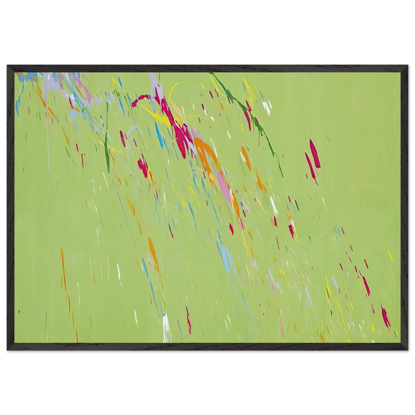 Raindrops Keep Falling on My Head - 1973 - Walasse Ting 70x100 cm / 28x40 inches Framed Art Print – Black Wooden Frame