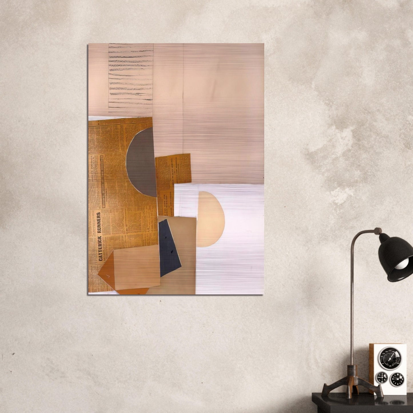 Abstract in White, Grey and Ochre - 1949 - Victor Pasmore Brushed Aluminum Print - 70x100 cm / 28x40 inches | Victor Pasmore Aluminum Print | Victor Pasmore Prints