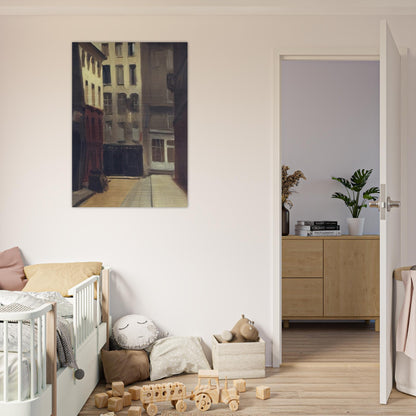 Paris Street - Edward Hopper Brushed Aluminum Print - 70x100 cm / 28x40 inches | Edward Hopper Aluminum Print | Edward Hopper Prints