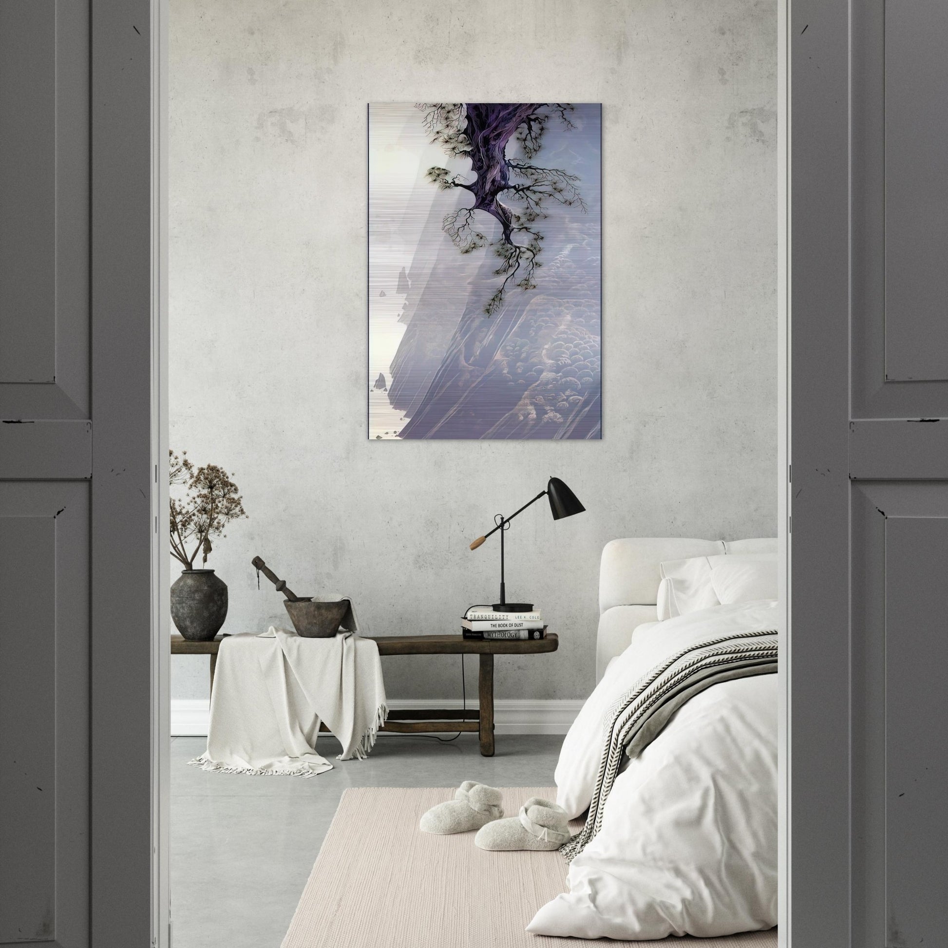 Mountain Rise - Eyvind Earle Brushed Aluminum Print - 70x100 cm / 28x40 inches | Eyvind Earle Aluminum Print | Eyvind Earle Prints