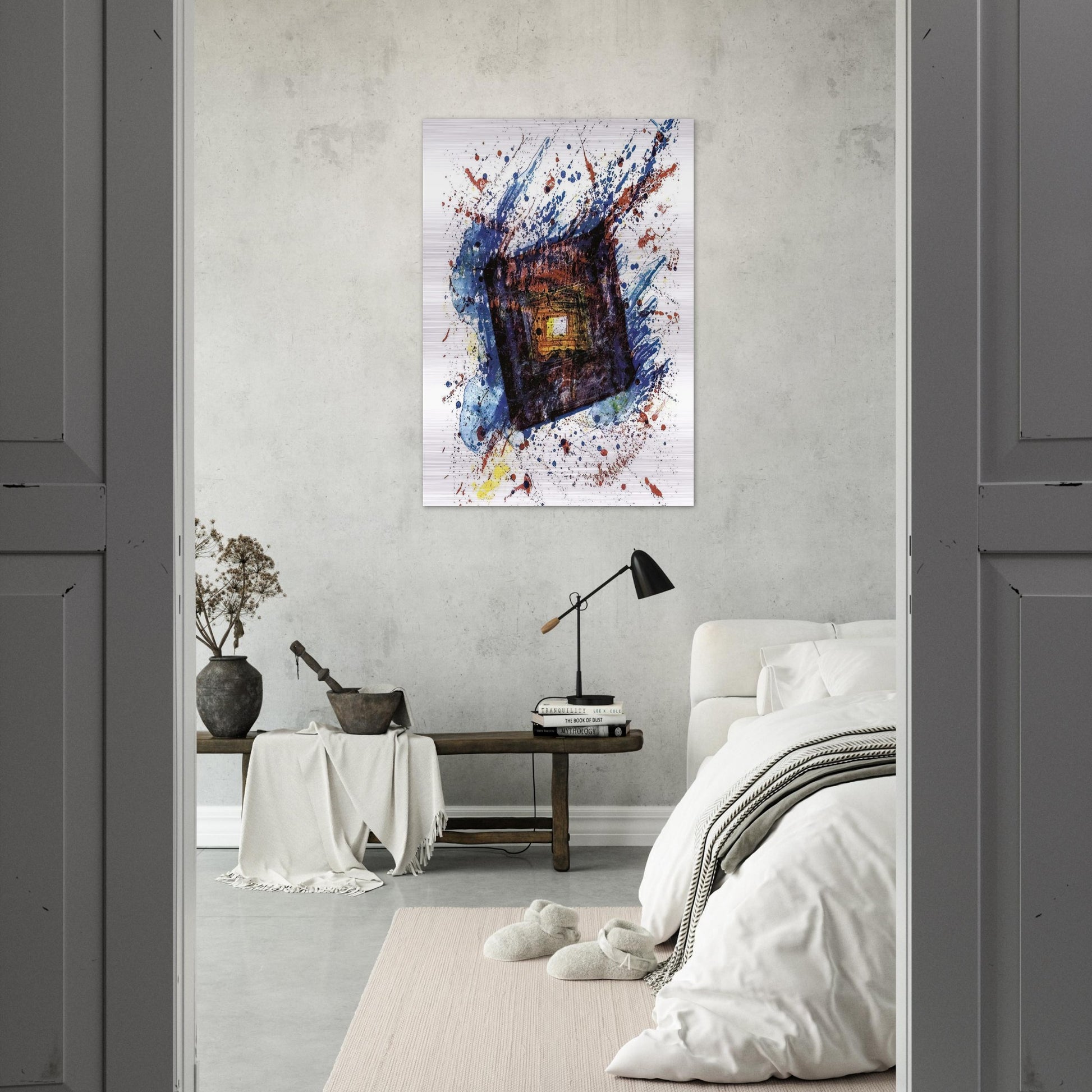 Falling Star  L. L249  - Sam Francis Brushed Aluminum Print - 70x100 cm / 28x40 inches | Sam Francis Aluminum Print | Sam Francis Prints