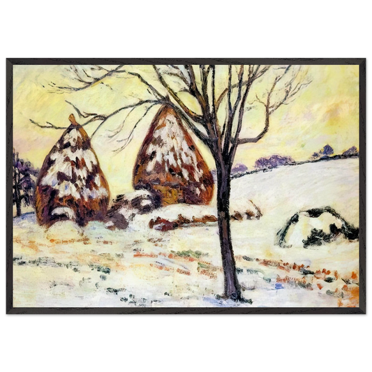 Effts de neige a Palaiseau - 1883 - Armand Guillaumin 70x100 cm / 28x40 inches Framed Art Print – Black Wooden Frame