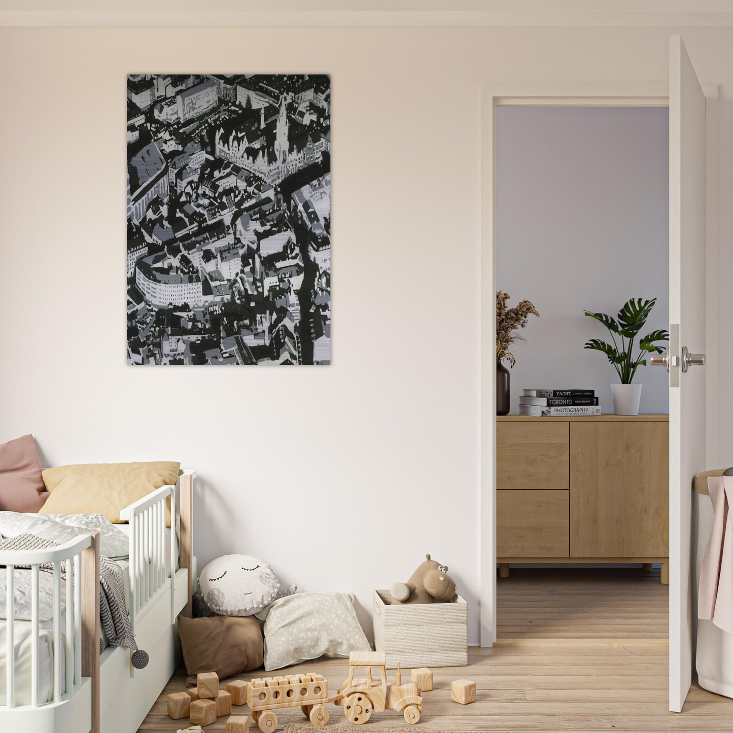 TOWNSCAPE MU 1968 - Gerhard Richter Brushed Aluminum Print - 70x100 cm / 28x40 inches | Gerhard Richter Aluminum Print | Gerhard Richter Prints