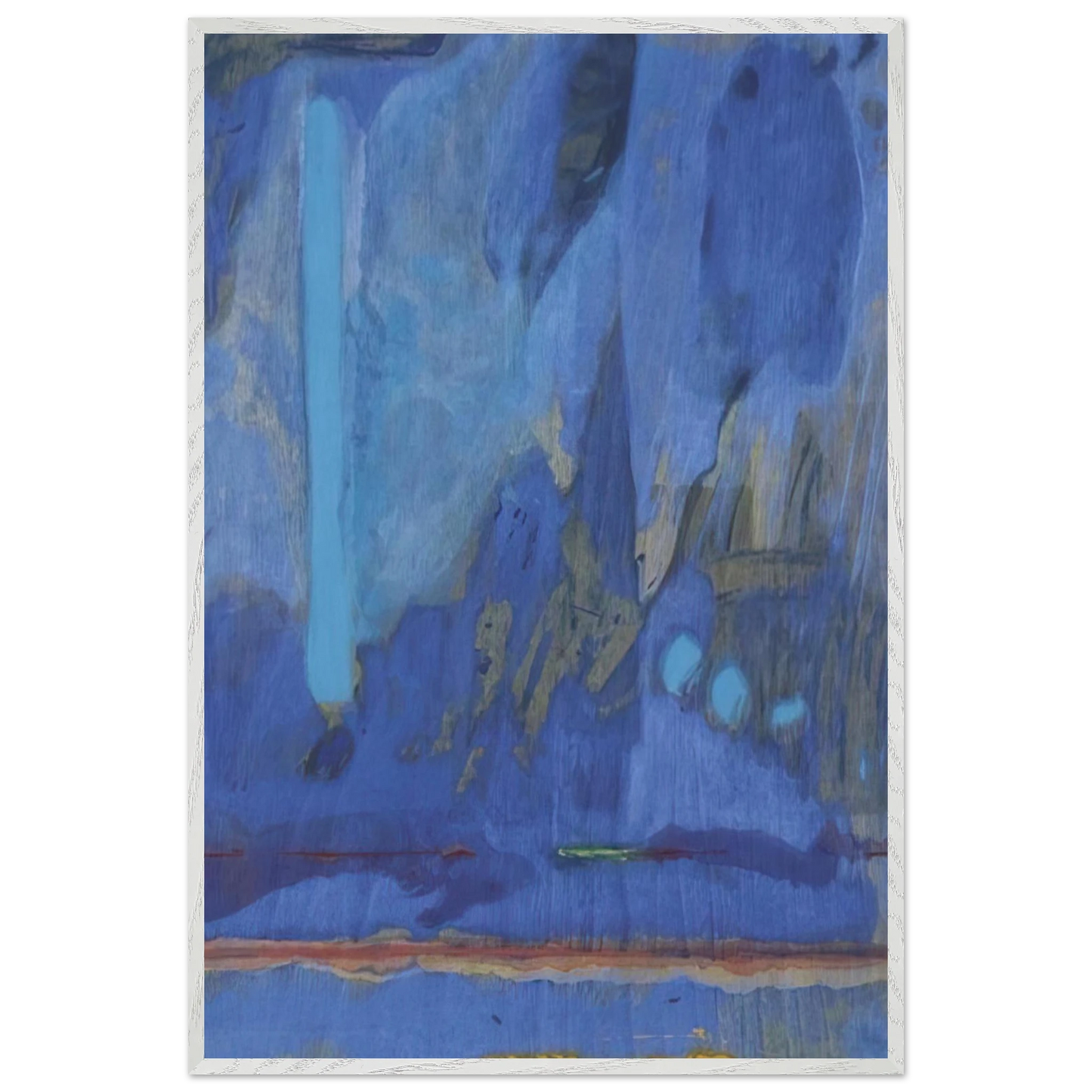 Helen Frankenthaler - Tales of Genji III - 1998 Wall art - 50x50 cm / 20x20 inches - Premium Wooden Framed Poster With Fine Art Paper-canvas - White frame