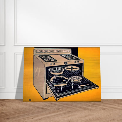KITCHEN RANGE 1962 - Roy Lichtenstein Brushed Aluminum Print - 70x100 cm / 28x40 inches | Roy Lichtenstein Aluminum Print | Roy Lichtenstein Prints