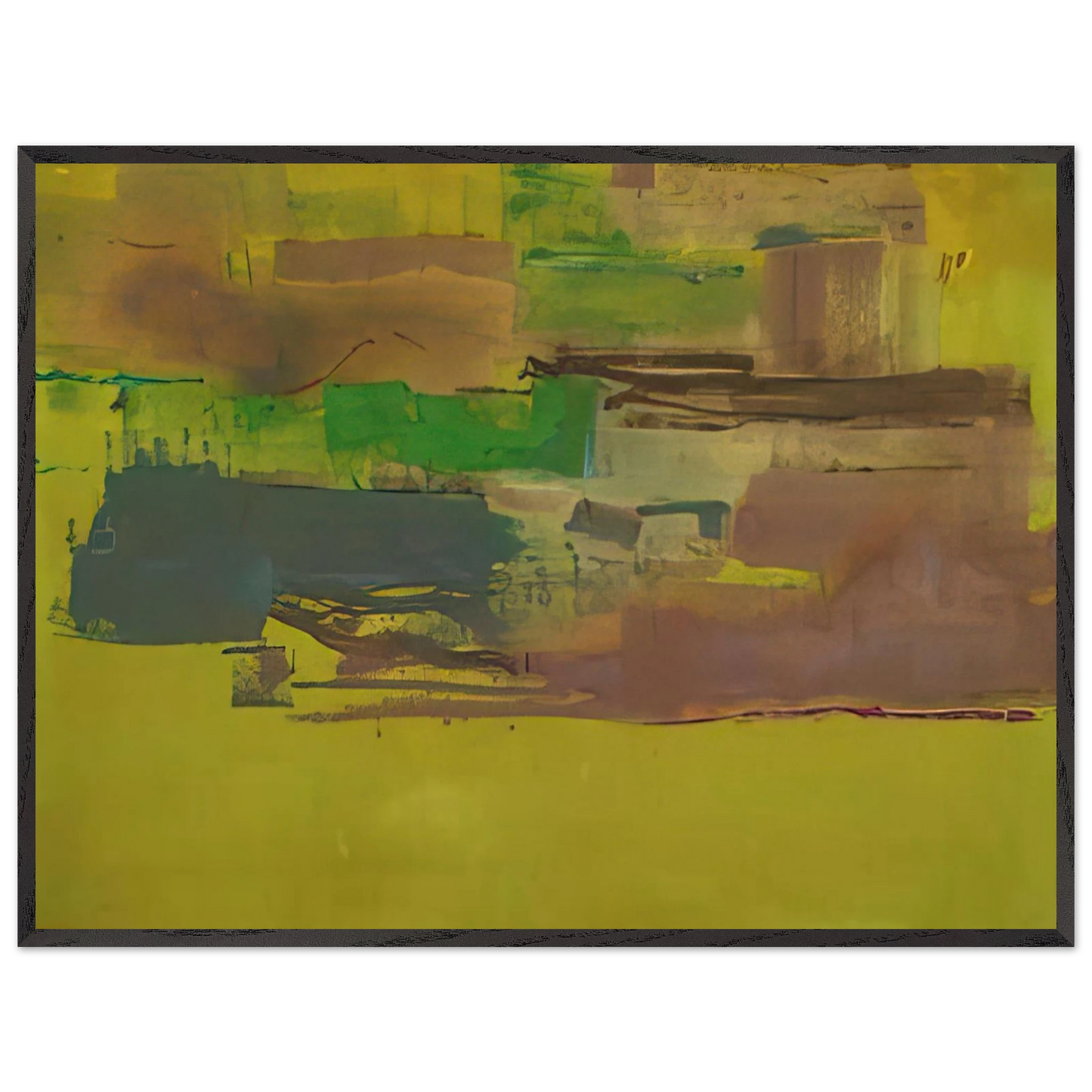 Helen Frankenthaler - August Deep - 1978 Wall art - 30x30 cm / 12x12 inches - Premium Wooden Framed Poster With Fine Art Paper-canvas - Wood frame