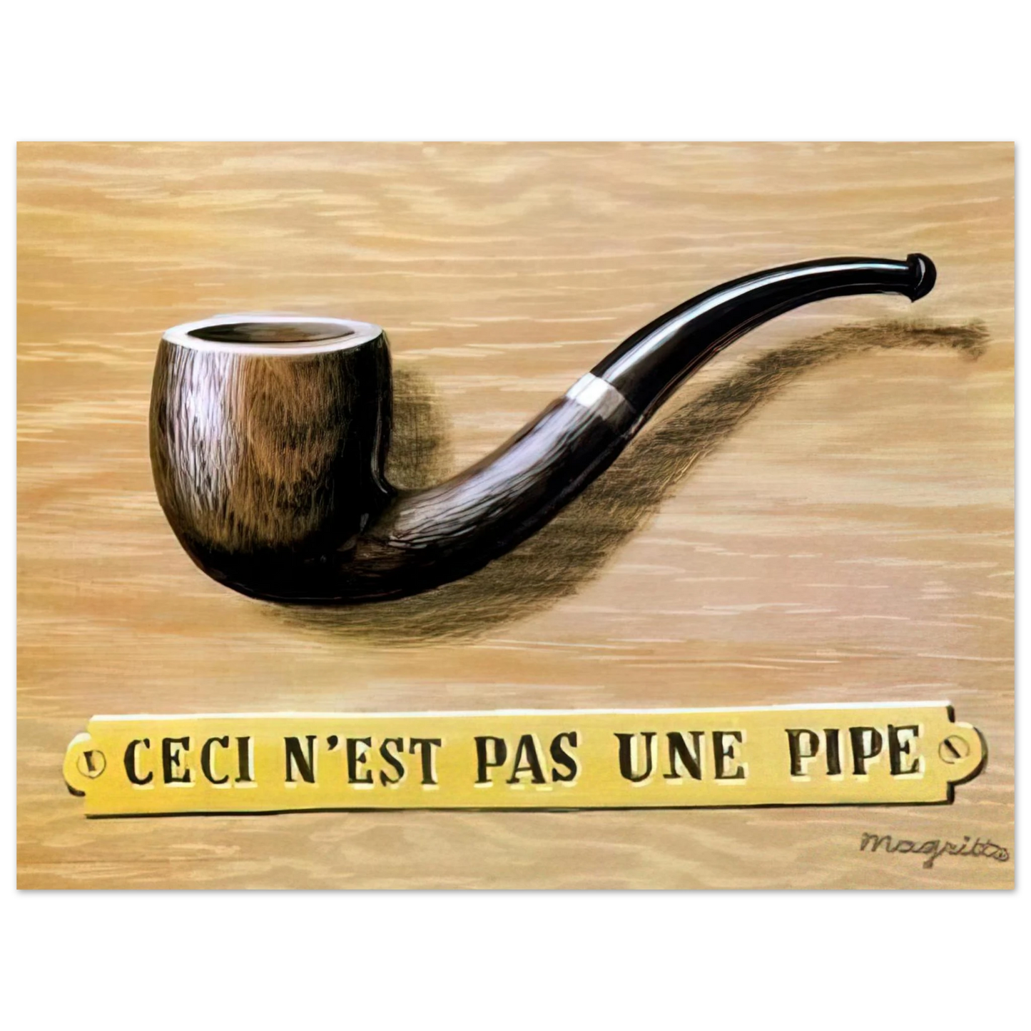 Rene Magritte - THE TREACHERY OF IMAGES THIS IS NOT A PIPE 1966  75x100 cm / 30x40inches Fine Art Poster