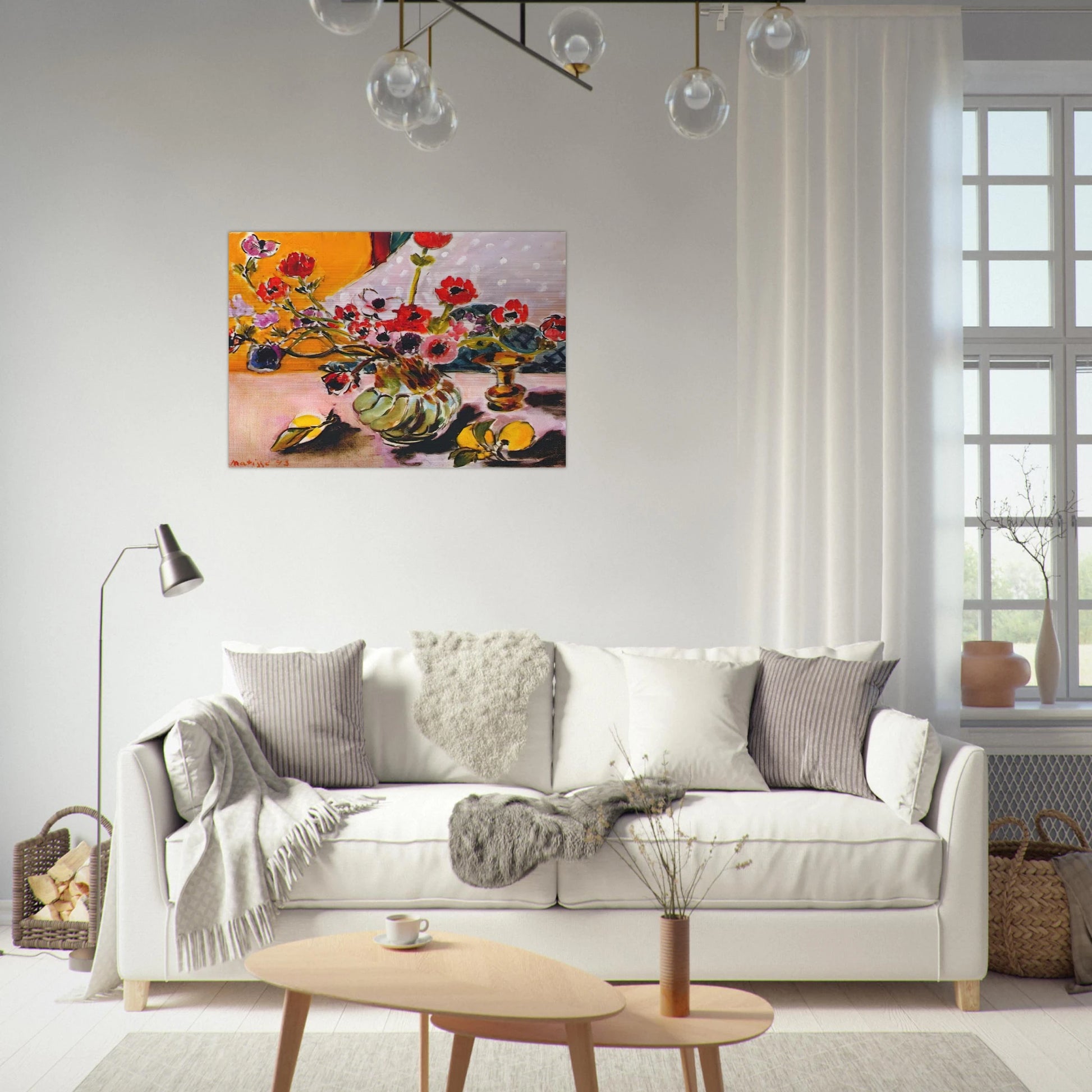 ANEMONES AND CHINESE VASE 1943 - Henri Matisse Brushed Aluminum Print - 70x100 cm / 28x40 inches | Henri Matisse Aluminum Print | Henri Matisse Prints