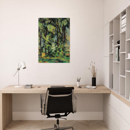 Large Trees at Jas de Bouffan - Paul Cézanne Brushed Aluminum Print - 70x100 cm / 28x40 inches | Paul Cézanne Aluminum Print | Paul Cézanne Prints