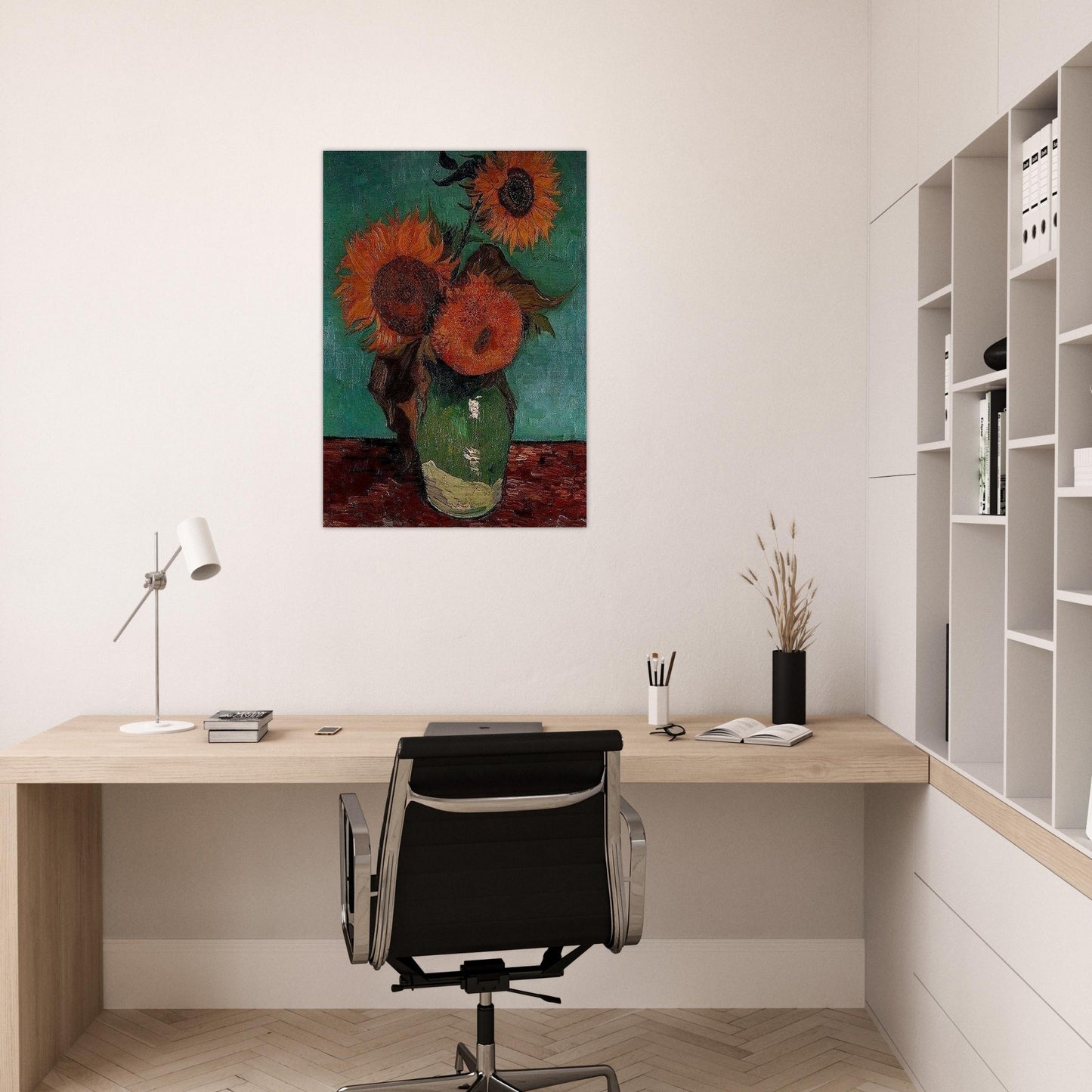 Sunflowers - Vincent van Gogh Brushed Aluminum Print - 70x100 cm / 28x40 inches | Vincent van Gogh Aluminum Print | Vincent van Gogh Prints