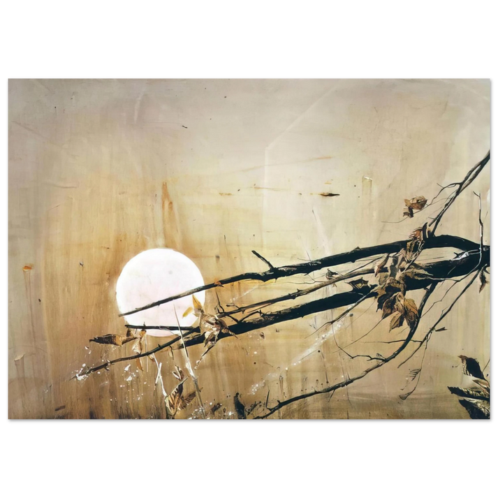 Andrew Wyeth - FULL MOON 1980 Wall Art - 21x29.7 cm / 8x12" - Premium Wooden Framed Poster With Fine Art Paper - White frame
