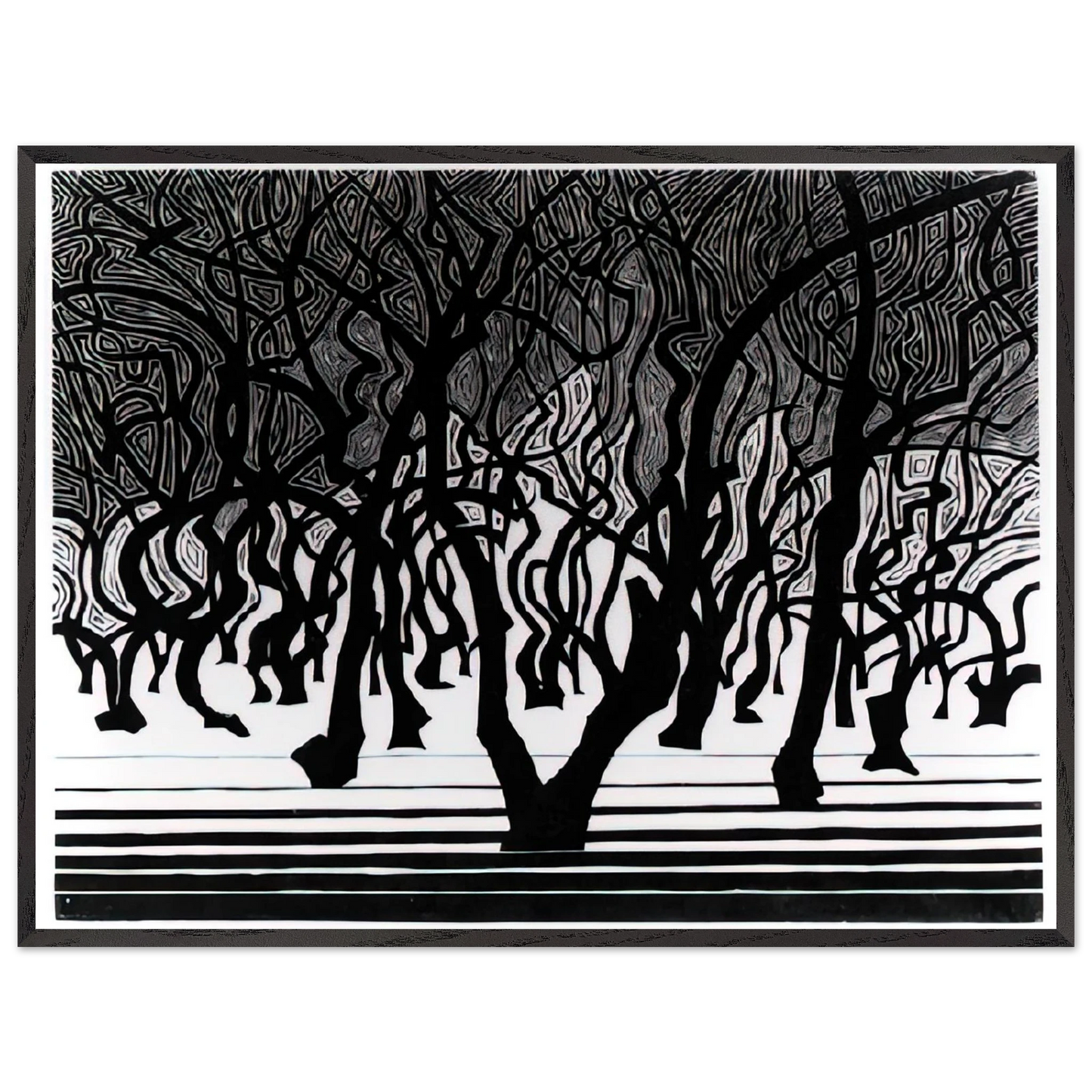 MC Escher - ESCHER (9) Wall Art - 30x40 cm / 12x16 inches - Premium Wooden Framed Poster With Fine Art Paper-canvas - Wood frame