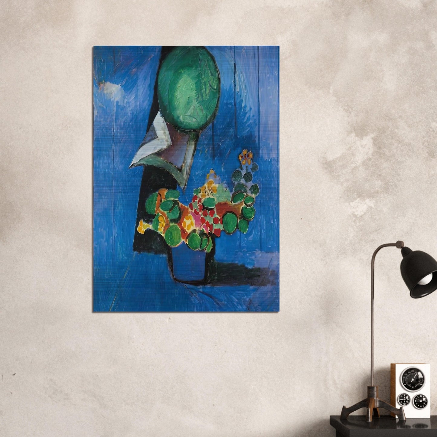 FLOWERS AND CERAMIC PLATE 1913 - Henri Matisse Brushed Aluminum Print - 70x100 cm / 28x40 inches | Henri Matisse Aluminum Print | Henri Matisse Prints