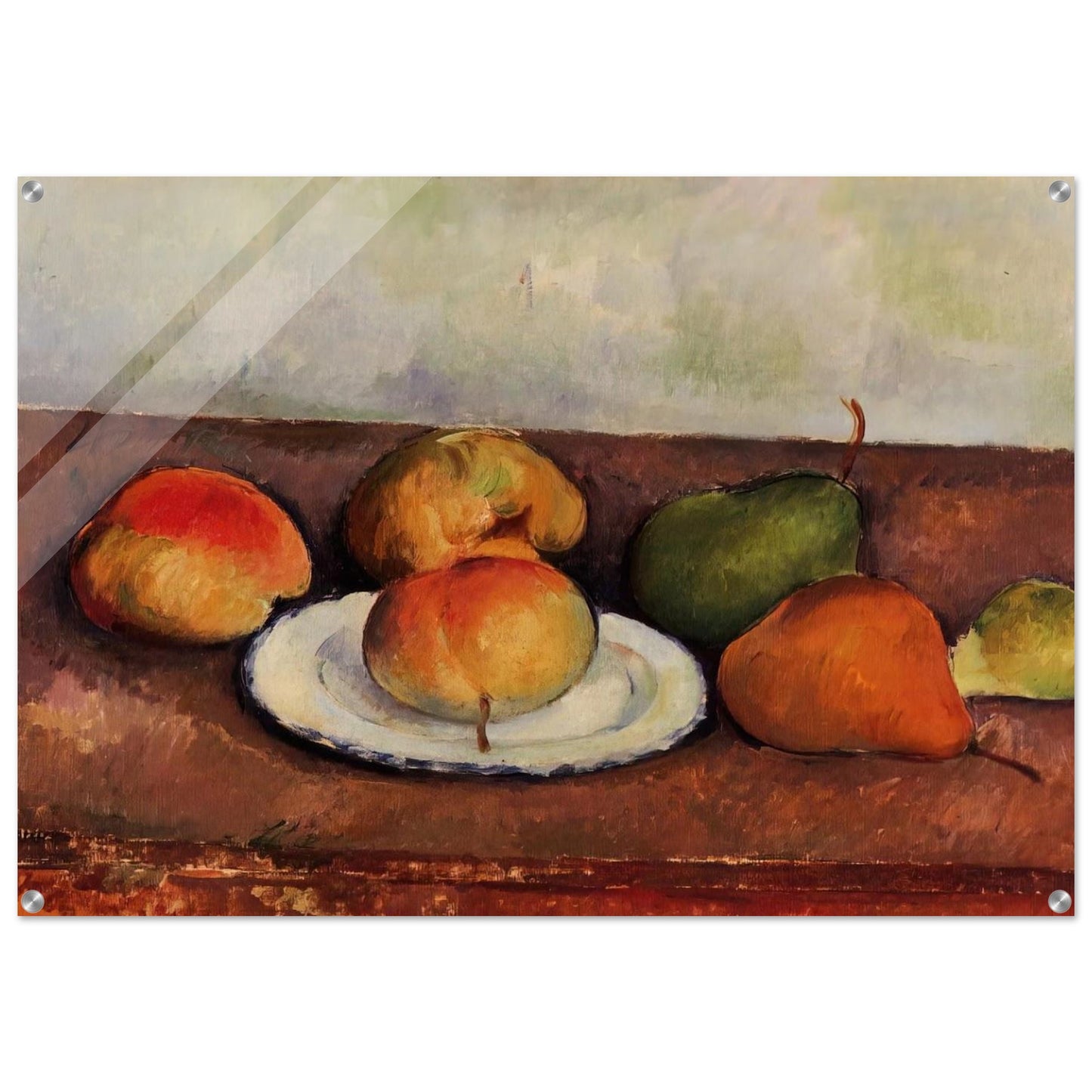 Still Life Plate and Fruit - Paul Cézanne Acrylic Print - 70x100 cm / 28x40″ inches