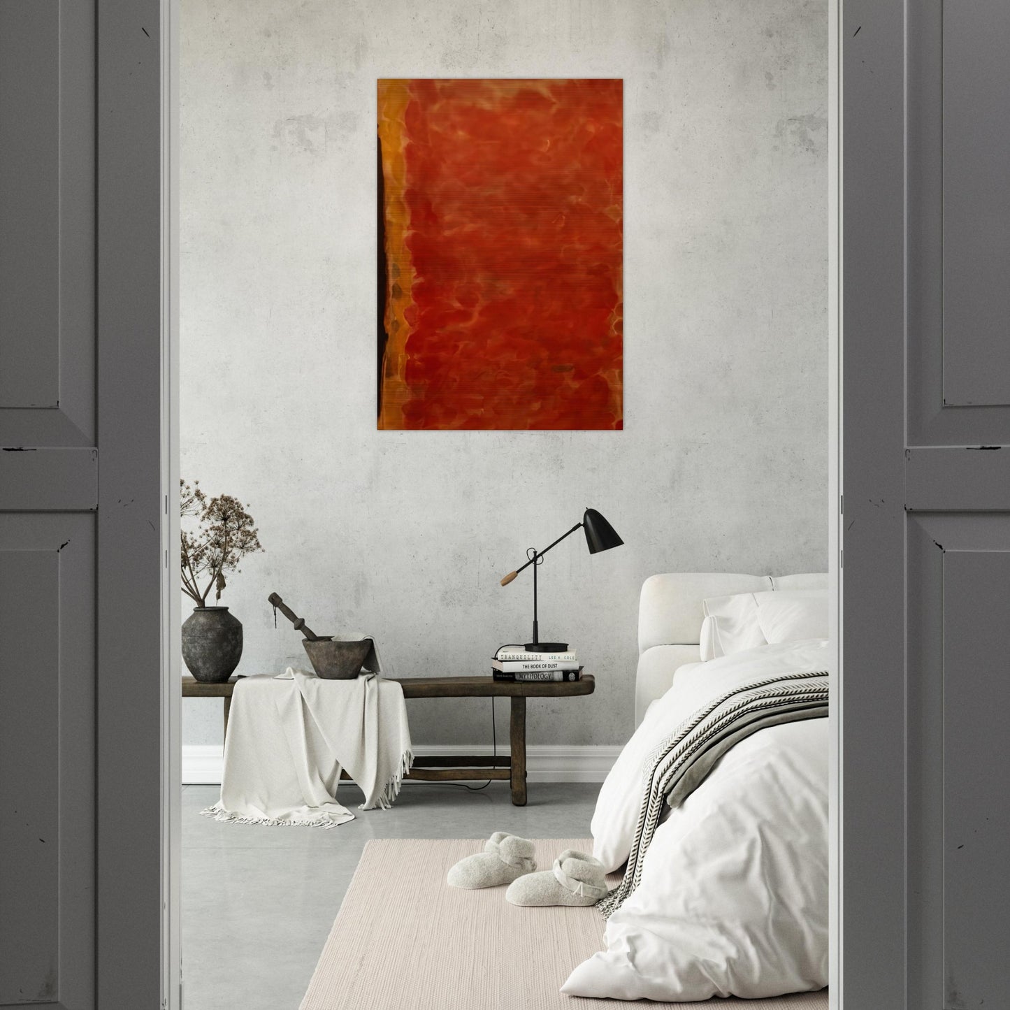 Black and Red - Sam Francis Brushed Aluminum Print - 70x100 cm / 28x40 inches | Sam Francis Aluminum Print | Sam Francis Prints
