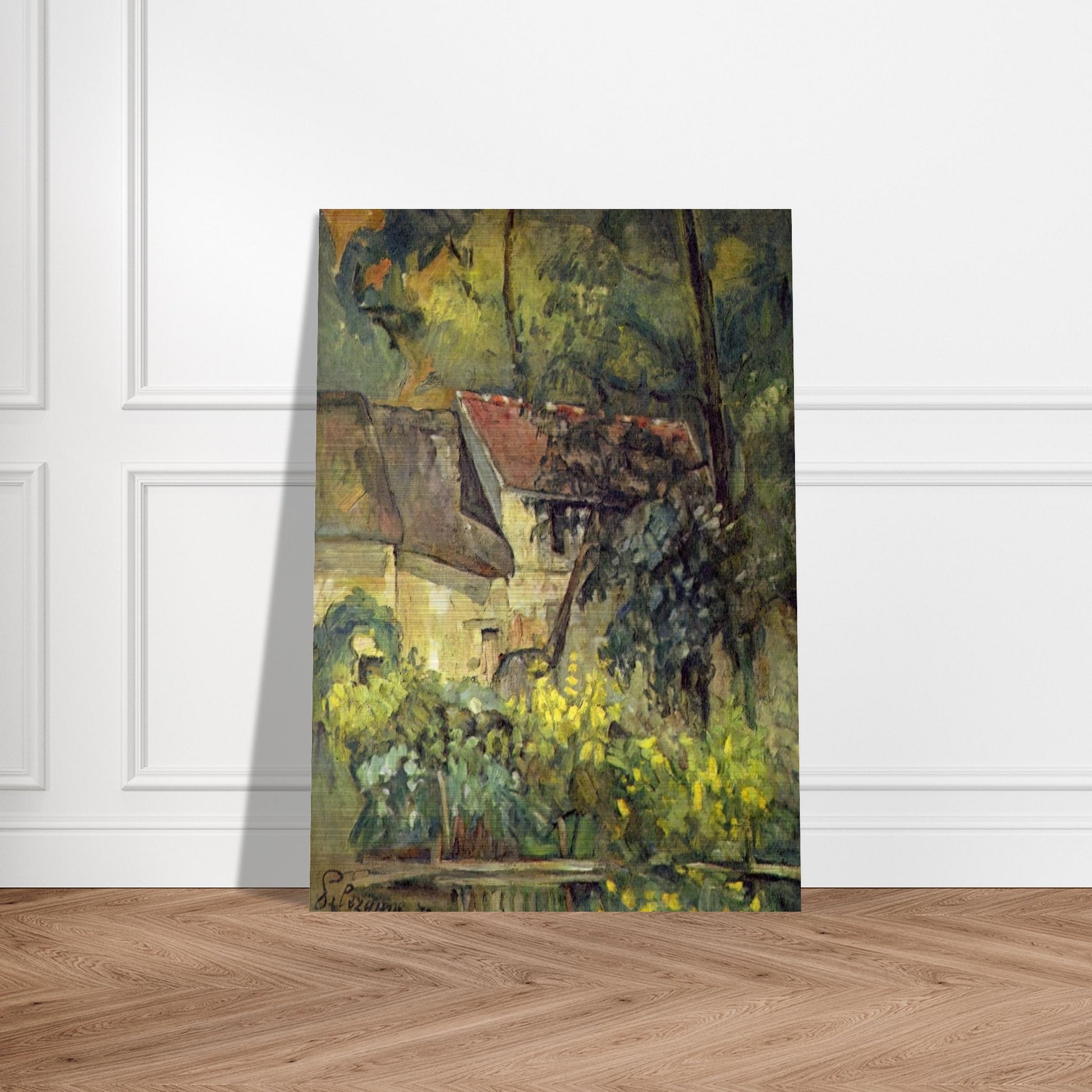The House of Pere Lacroix in Auvers - Paul Cézanne Brushed Aluminum Print - 70x100 cm / 28x40 inches | Paul Cézanne Aluminum Print | Paul Cézanne Prints
