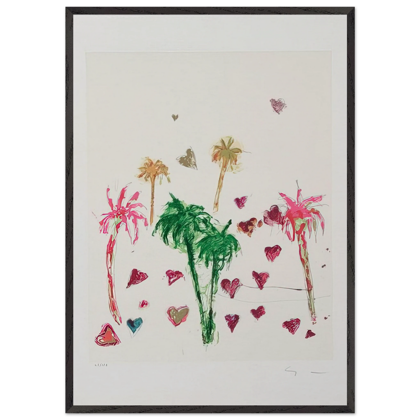 Untitled - Art Informel N3 - Mario Schifano 70x100 cm / 28x40 inches Framed Art Print – Black Wooden Frame