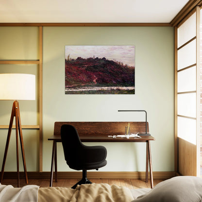 The Village of La Coche-Blond, Evening - claude monet Brushed Aluminum Print - 70x100 cm / 28x40 inches | claude monet Aluminum Print | claude monet Prints