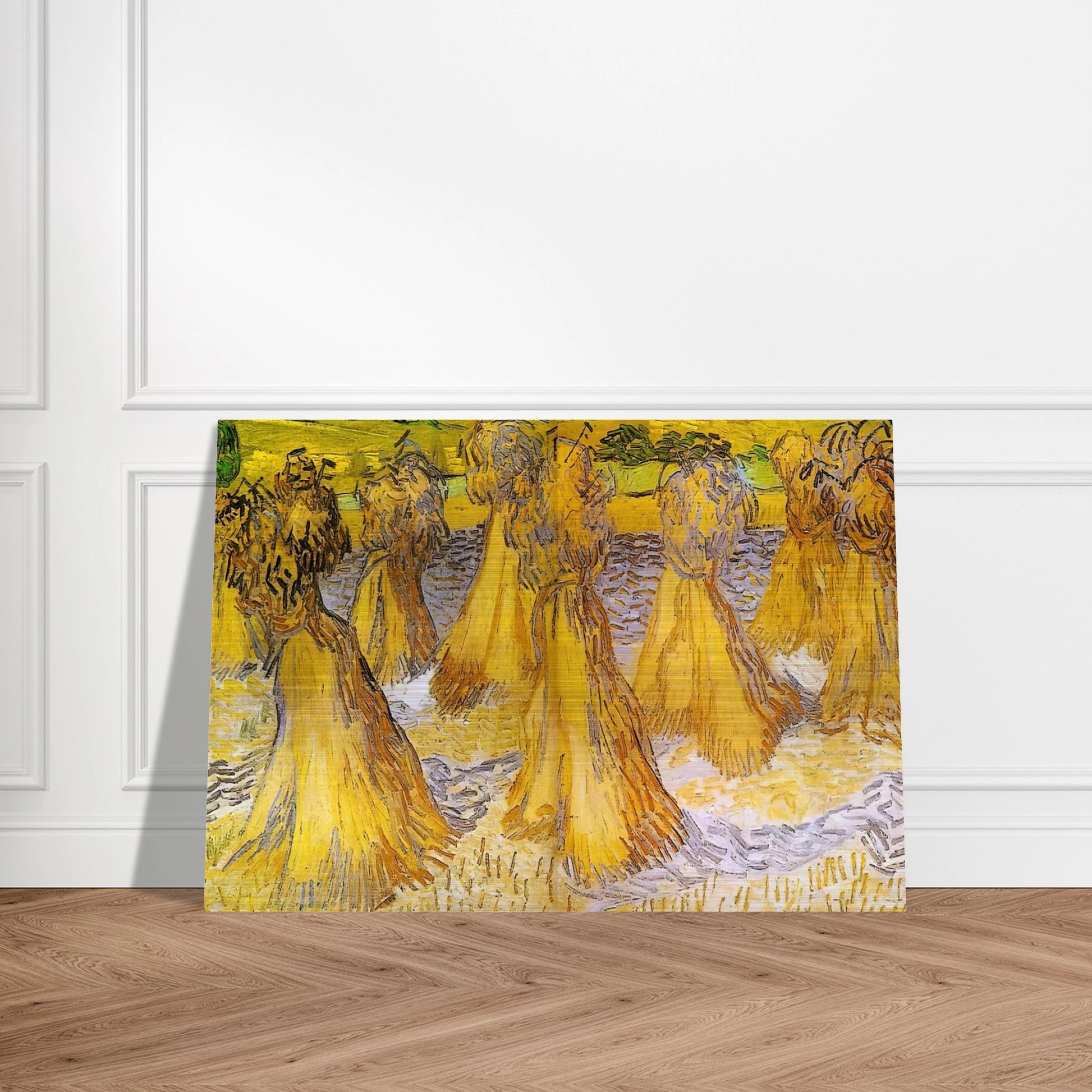 Sheaves of Wheat - Vincent van Gogh Brushed Aluminum Print - 70x100 cm / 28x40 inches | Vincent van Gogh Aluminum Print | Vincent van Gogh Prints