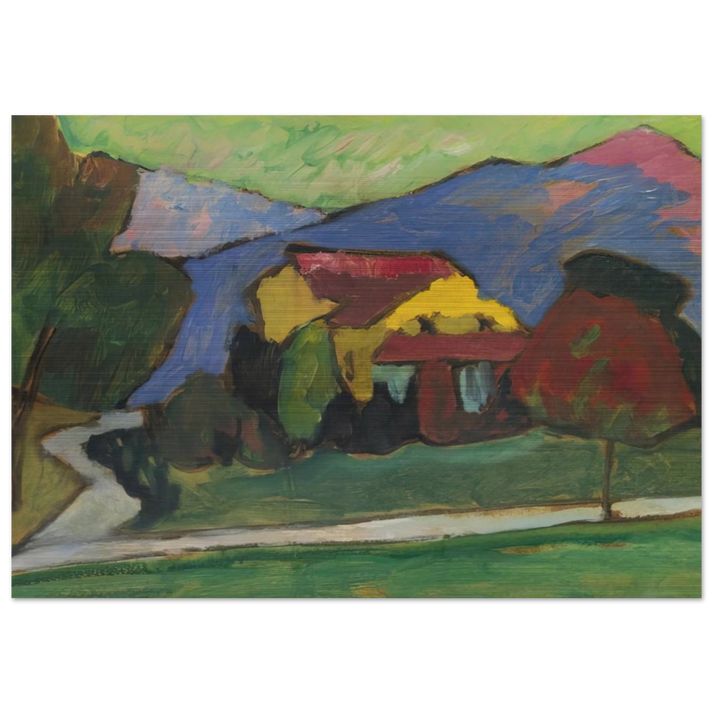 THE YELLOW HOUSE 1908 - Gabriele Munter Brushed Aluminum Print - 70x100 cm / 28x40 inches | Gabriele Munter Aluminum Print | Gabriele Munter Prints