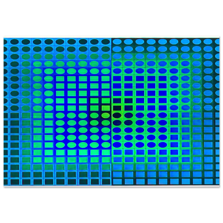 Zoeld V - 1967 - Victor Vasarely Brushed Aluminum Print - 70x100 cm / 28x40 inches | Victor Vasarely Aluminum Print | Victor Vasarely Prints