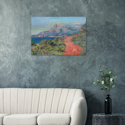 The Red Road near Menton - claude monet Brushed Aluminum Print - 70x100 cm / 28x40 inches | claude monet Aluminum Print | claude monet Prints