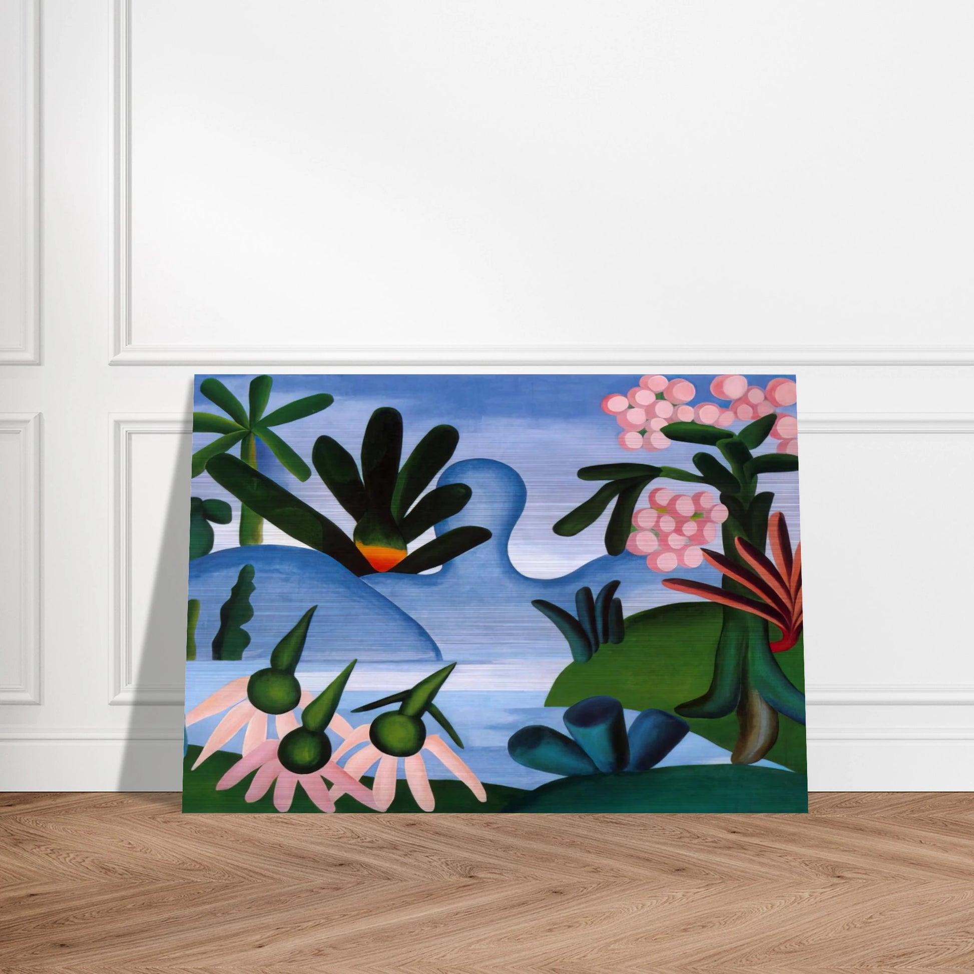 The Lake - Tarsila do Amaral Brushed Aluminum Print - 70x100 cm / 28x40 inches | Tarsila do Amaral Aluminum Print | Tarsila do Amaral Prints