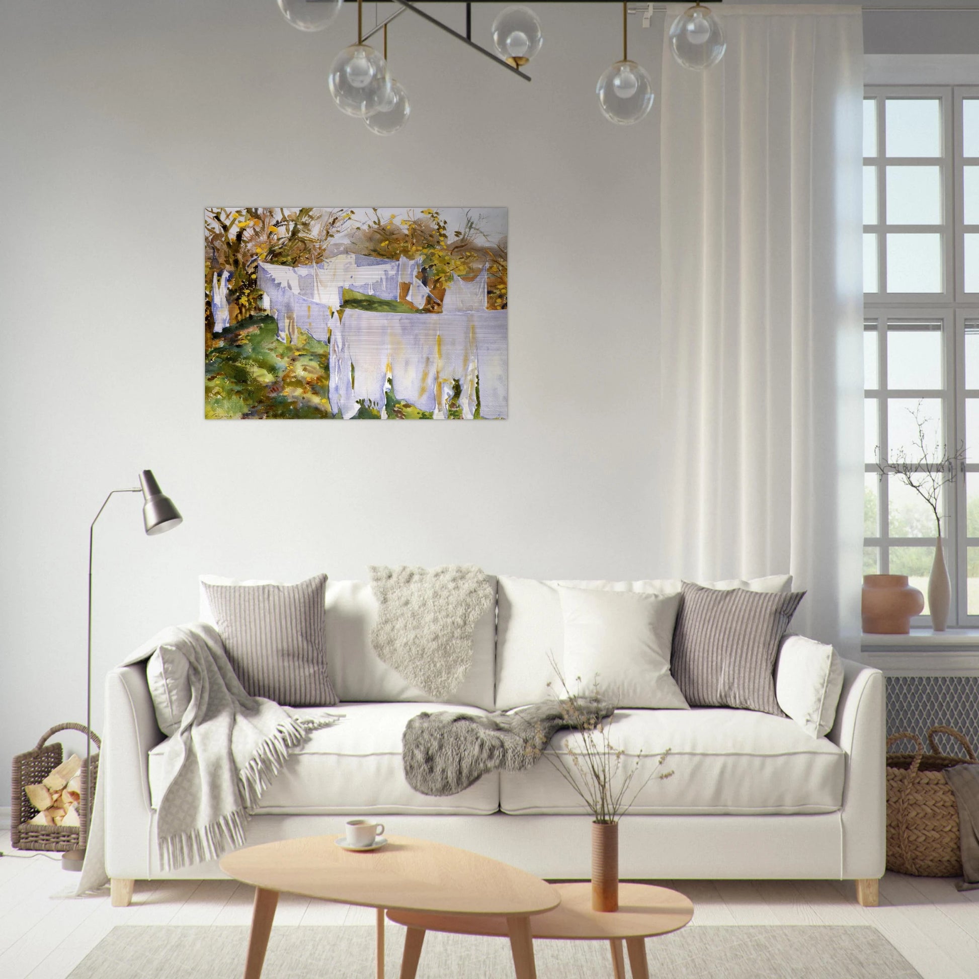 La Biancheria - John Singer Sargent Brushed Aluminum Print - 70x100 cm / 28x40 inches | John Singer Sargent Aluminum Print | John Singer Sargent Prints
