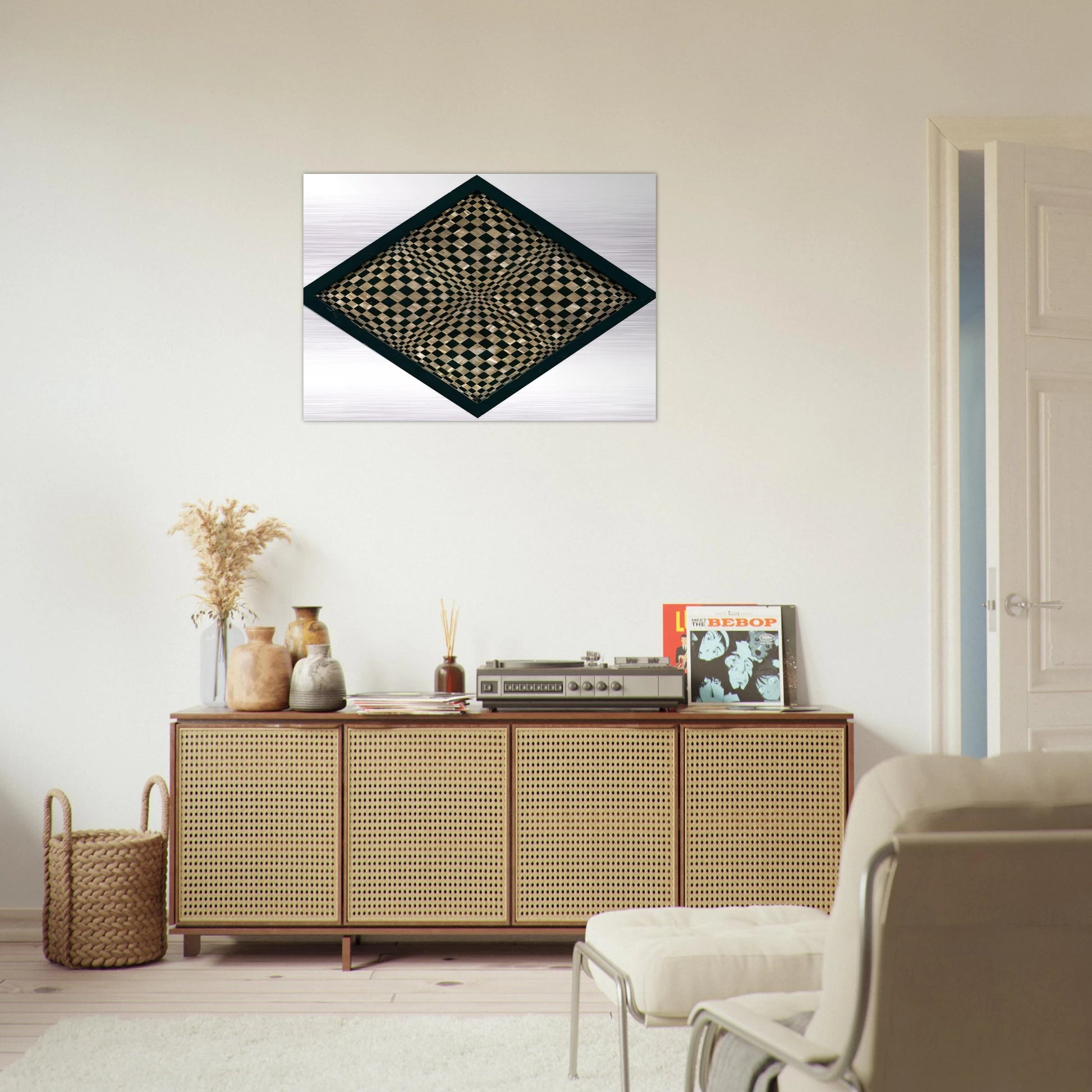 Oggetto ottico dynamico - Op Art - Dadamaino Brushed Aluminum Print - 70x100 cm / 28x40 inches | Dadamaino Aluminum Print | Dadamaino Prints