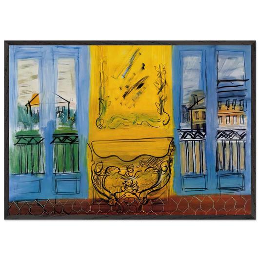 CONSOLE WITH TWO WINDOWS 1948 - Raoul Dufy 70x100 cm / 28x40 inches Framed Art Print – Black Wooden Frame